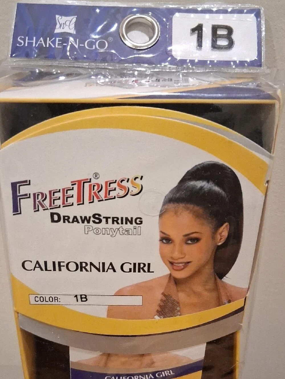 California Girl Drawstring Ponytail - 1B Black